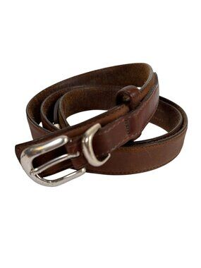 Vintage Y2K Orvis Brown Leather Ranger Belt Silver Buckle 5591 USA Size 44
